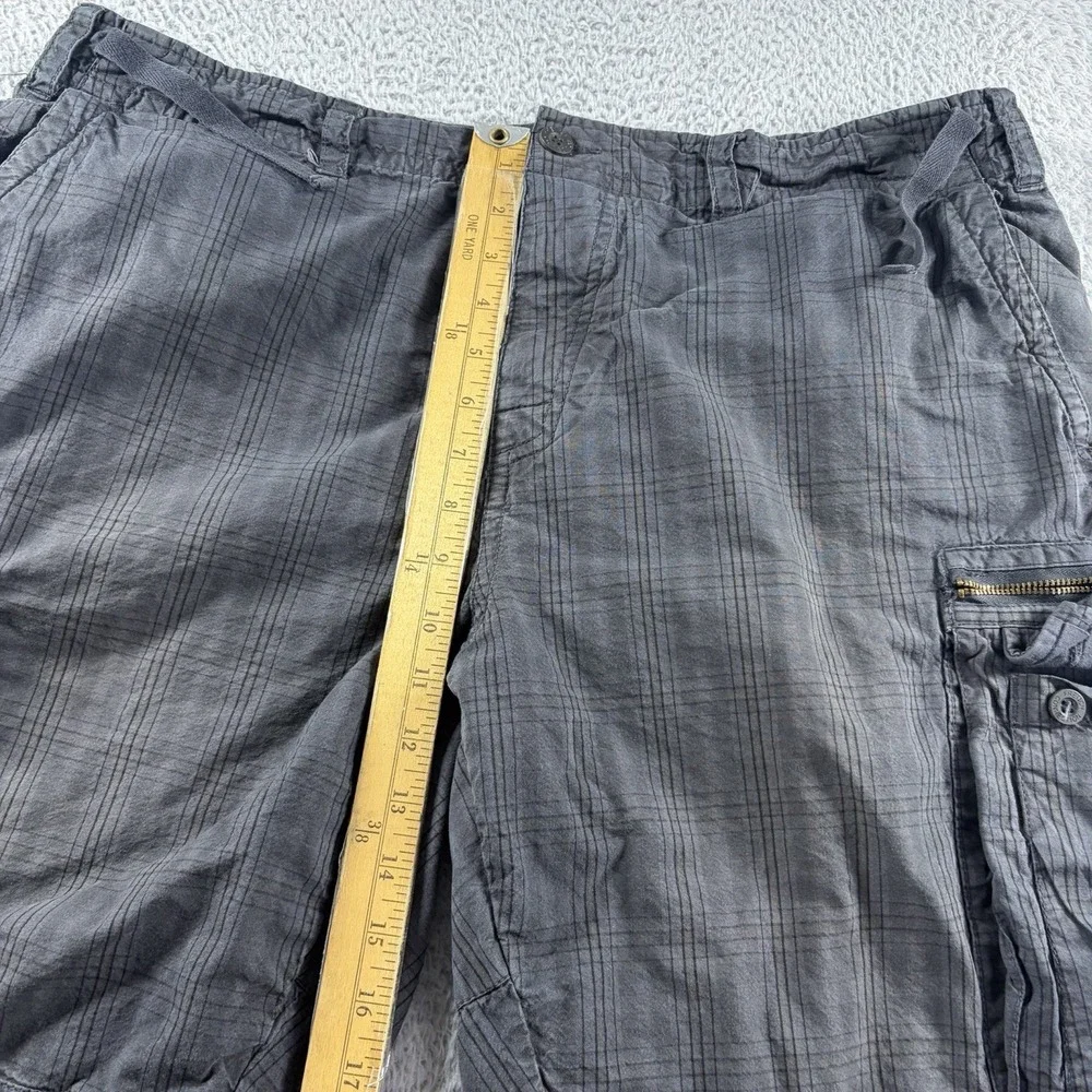 VINTAGE French‎ Connection Cargo Shorts Mens 38 Gray Plaid Y2K Retro Utility